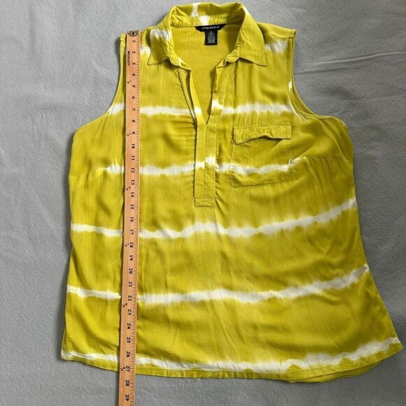 89Th & Maddison Sleeveless Button Up Stripped Top. Size 1X - Picture 4 of 6